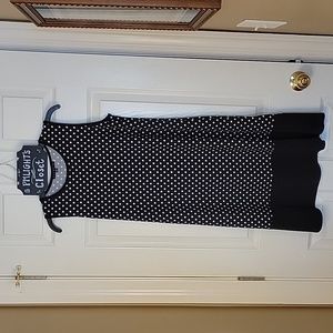 Tiana B. Medium Dress Sleeveless Black White Polka Dots